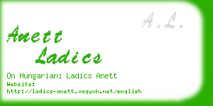 anett ladics business card